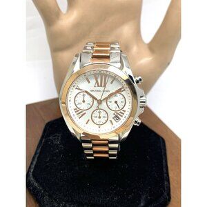 Michael Kors Women's Watch MK7258 Quartz Chronograph Rose Gold Silver 36mm